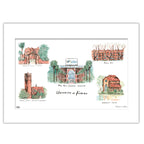 Florida Collage, Matted Watercolor Wall Art 11" x 14" by Laura Wilcox