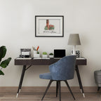 Florida Century Tower & University Auditorium, Framed Watercolor Wall Art 11" x 14" by Laura Wilcox