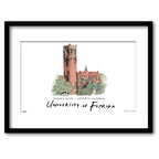 Florida Century Tower & University Auditorium, Framed Watercolor Wall Art 16" x 20" by Laura Wilcox
