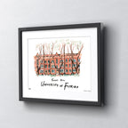 Florida Thomas Hall, Framed Watercolor Wall Art 11" x 14" by Laura Wilcox