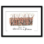 Florida Thomas Hall, Framed Watercolor Wall Art 16" x 20" by Laura Wilcox