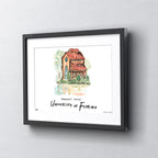 Florida Baughman Center, Framed Watercolor Wall Art 11" x 14" by Laura Wilcox