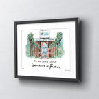 Florida Ben Hill Griffin Stadium, Framed Watercolor Wall Art 11" x 14" by Laura Wilcox