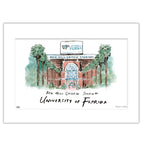 Florida Ben Hill Griffin Stadium, Matted Watercolor Wall Art 16" x 20" by Laura Wilcox