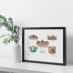 Florida State Collage, Framed Watercolor Wall Art 16" x 20" by Laura Wilcox