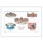 Florida State Collage, Matted Watercolor Wall Art 11" x 14" by Laura Wilcox