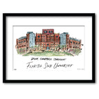 Florida State Doak Campbell Stadium, Framed Watercolor Wall Art 11" x 14" by Laura Wilcox