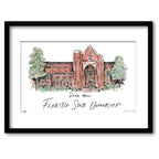 Florida State Dodd Hall, Framed Watercolor Wall Art 11" x 14" by Laura Wilcox