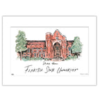 Florida State Dodd Hall, Matted Watercolor Wall Art 16" x 20" by Laura Wilcox