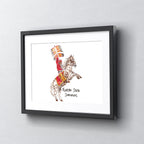 Florida State Seminoles Mascot by Laura Wilcox, Framed Watercolor Wall Art 11" x 14"