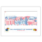 Kansas Jayhawks Matted Campus Line Wall Art 11" x 14"