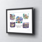 LSU Collage, Framed Watercolor Wall Art 16" x 20" by Laura Wilcox