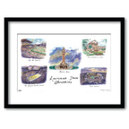 LSU Collage, Framed Watercolor Wall Art 16" x 20" by Laura Wilcox