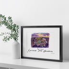 LSU Tiger Stadium, Framed Watercolor Wall Art 16" x 20" by Laura Wilcox