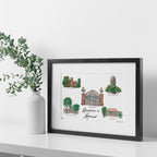 Michigan Collage, Framed Watercolor Wall Art 16" x 20" by Laura Wilcox