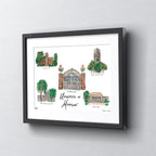 Michigan Collage, Framed Watercolor Wall Art 16" x 20" by Laura Wilcox