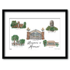 Michigan Collage, Framed Watercolor Wall Art 16" x 20" by Laura Wilcox