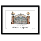 Michigan Stadium Gate, Framed Watercolor Wall Art 11" x 14" by Laura Wilcox