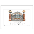 Michigan Stadium Gate, Matted Watercolor Wall Art 11" x 14" by Laura Wilcox