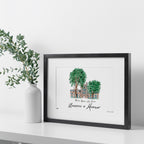 Michigan Tudor Gothic Law Quad, Framed Watercolor Wall Art 11" x 14" by Laura Wilcox