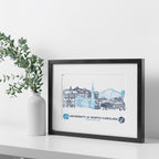 North Carolina Tar Heels Framed Campus Line Wall Art 11" x 14"