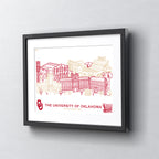 Oklahoma Sooners Framed Campus Line Wall Art 11" x 14"