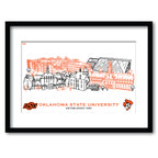Oklahoma State Cowboys Framed Campus Line Wall Art 11" x 14"