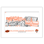 Oklahoma State Cowboys Matted Campus Line Wall Art 11" x 14"