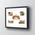 Tennessee Collage, Framed Watercolor Wall Art 16" x 20" by Laura Wilcox