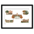 Tennessee Collage, Framed Watercolor Wall Art 11" x 14" by Laura Wilcox