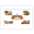 Tennessee Collage, Matted Watercolor Wall Art 11" x 14" by Laura Wilcox