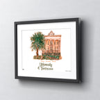 Tennessee Tyson Alumni House, Framed Watercolor Wall Art 16" x 20" by Laura Wilcox