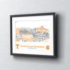 Tennessee Volunteers Framed Campus Line Wall Art 11" x 14"