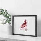 Texas A&M Aggies Mascot by Laura Wilcox, Framed Watercolor Wall Art 11" x 14"