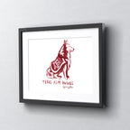 Texas A&M Aggies Mascot by Laura Wilcox, Framed Watercolor Wall Art 11" x 14"