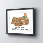 Notre Dame Stadium, Framed Watercolor Wall Art 16" x 20" by Laura Wilcox