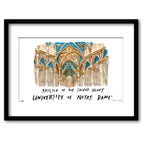 Notre Dame Basilica of the Sacred Heart, Framed Watercolor Wall Art 16" x 20" by Laura Wilcox