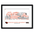 Oregon State Beavers Framed Campus Line Wall Art 11" x 14"