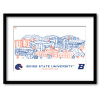 Boise State Broncos Framed Campus Line Wall Art 11" x 14"