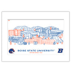 Boise State Broncos Matted Campus Line Wall Art 11" x 14"