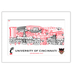Cincinnati Bearcats Matted Campus Line Wall Art 11" x 14"