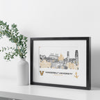 Vanderbilt Commodores Framed Campus Line Wall Art 11" x 14"