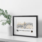 Wake Forest Demon Deacons Framed Campus Line Wall Art 11" x 14"