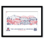 Arizona Wildcats Framed Campus Line Wall Art 11" x 14"