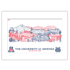 Arizona Wildcats Matted Campus Line Wall Art 11" x 14"