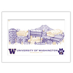 Washington Huskies Matted Campus Line Wall Art 11" x 14"