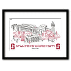 Stanford Cardinal Framed Campus Line Wall Art 11" x 14"