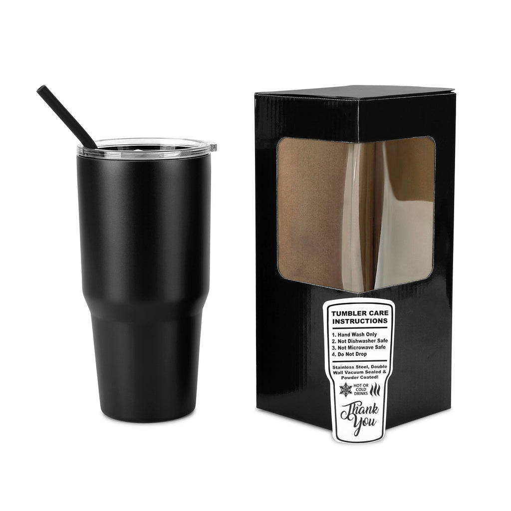 30oz without handle Black Powder Coated Tumbler
