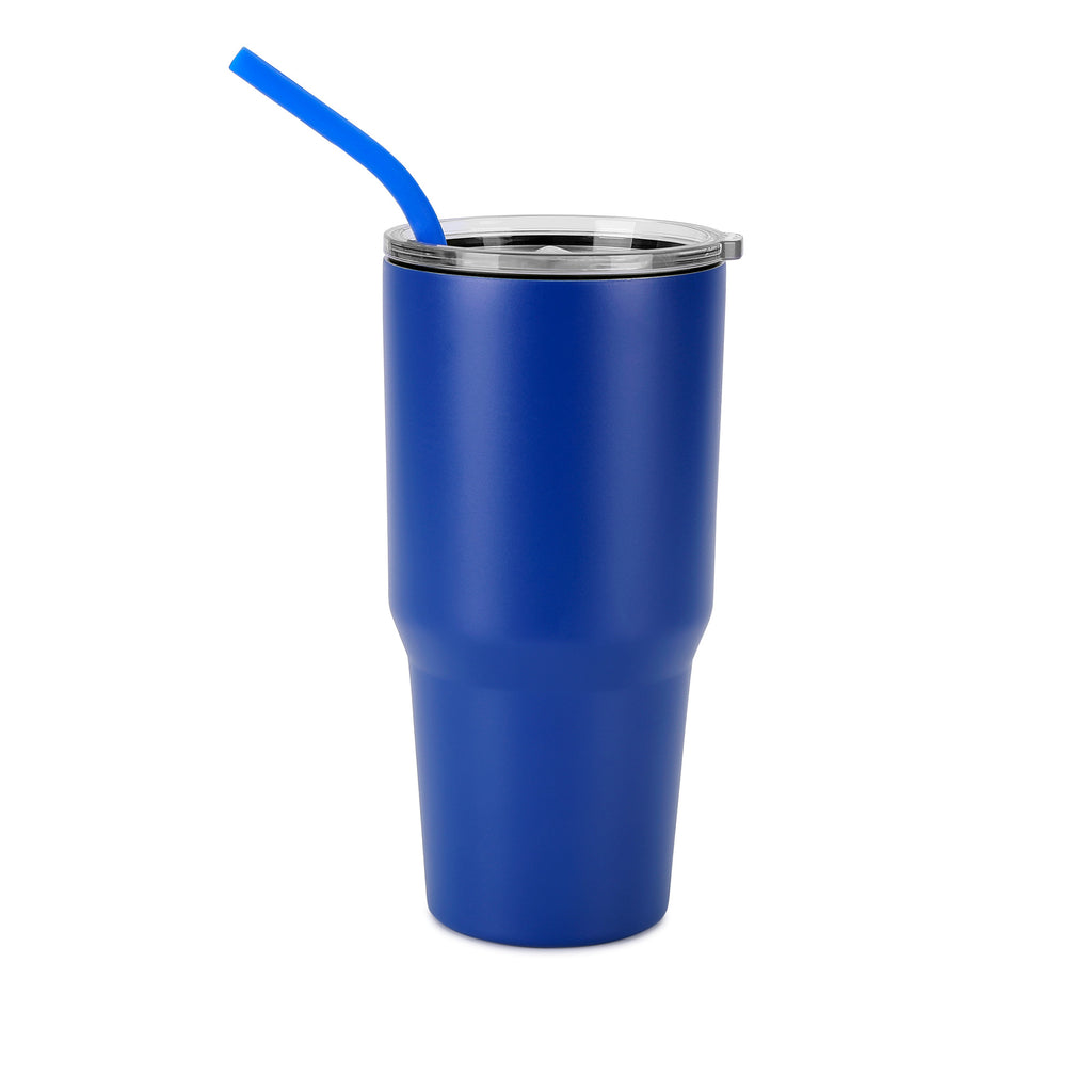 30oz without handle Blue Powder Coated Tumbler