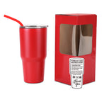 30oz without handle Red Powder Coated Tumbler